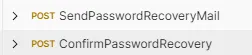 Password recovery endpoints