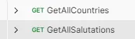 Get country and salutation endpoints