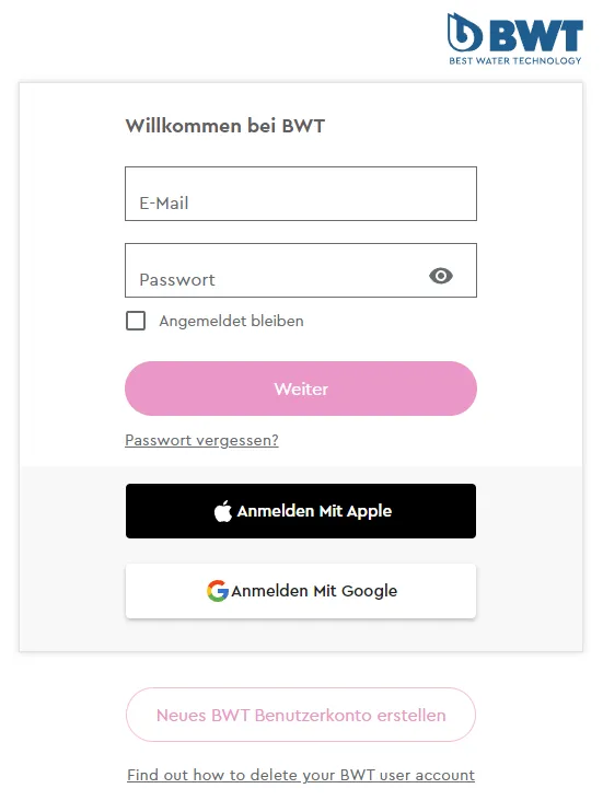 Der Integrierte Login der BWT funktioniert unter anderen für...